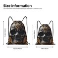 thumbnail image 2 of Saiise Gold Pattern Black Skull Pattern Sports Drawstring Backpack - String Swim Gym Bag with Wet Proof Pocket for Women&Men-Small, 2 of 6