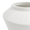 thumbnail image 3 of Better Homes & Gardens Angular Short White Ribbed Ceramic Decorative Vase, 6", 3 of 8