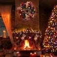 thumbnail image 3 of Puerta de corona navideña con piñas y bayas Corona navideña para decoración interior y exterior Chimenea de puerta de árbol de Navidad-32 cm ER, 3 of 5