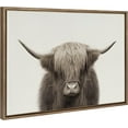 thumbnail image 2 of AatoeaX Sylvie Hey Dude Highland Cow Color Linen Textured Canvas Wall Art Farmhouse Art Print Wall Decor for Wall, 2 of 4