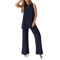 thumbnail image 1 of Conjunto Deportivo para Mujer PRETTYGARDEN Top sin Mangas Azul Marino Talla L, 1 of 8