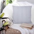 thumbnail image 3 of 26x26 Pillow Covers Set of 2, Navy Blue Striped Throw Pillow Covers Decorative Couch Cushion Case, Navy Blue White Stripes Farmhouse Microfiber Square Pillowcases for Bedroom Car Living Room, 3 of 7
