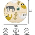 thumbnail image 2 of SKYSONIC Sloths Leaves Round Placemats for Dining Table Non-Slip Heat-Resistant Polyester Table Mats Set of 4 Washable Table Mats for Kitchen Dining Table Decoration, 2 of 5