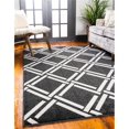 thumbnail image 1 of Unique Loom 3116194 7 x 10 ft. Detroit Trellis Rectangular Rug, Black, 1 of 5