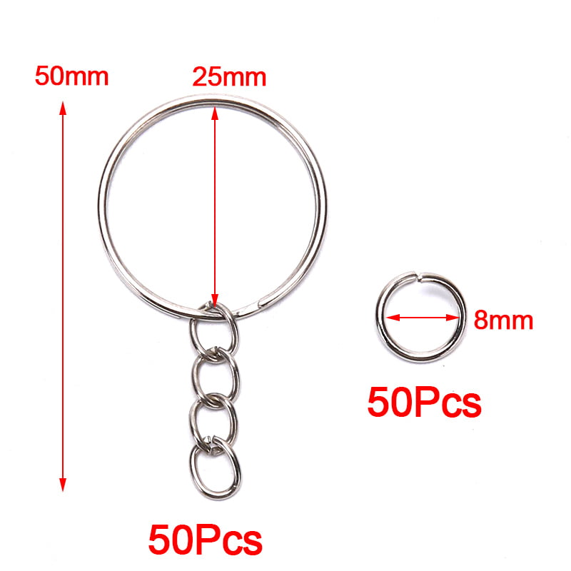Split Rings Keyring 20mm Pack Size 50 PCS Keyring Hard Without Chain ONLY RING 