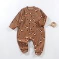 thumbnail image 2 of Wxirdiow Winter Rompers for Toddler Girl Newborn Baby Girl Clothes Long Sleeve Romper Infant Fall Winter Outfits Jumpsuit Preemie Girl Clothes Brown Size,12-18 Months, 2 of 7