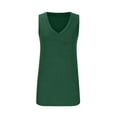 thumbnail image 5 of up to 60% off Gifts Usmixi Womens Tank Tops Casual Solid Loose Breathable Workout Pocket Tshirts Vest Summer Trendy Plain V-Neck Sleeveless Shirts Blouse Green XL, 5 of 6