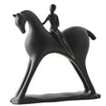 thumbnail image 3 of deevoka Abstract Figure Horse Sculpture Decorative Figurine Art Crafts Modern Statue Tabletop Ornament for Office Shelf Birthday Gift Black, 3 of 9