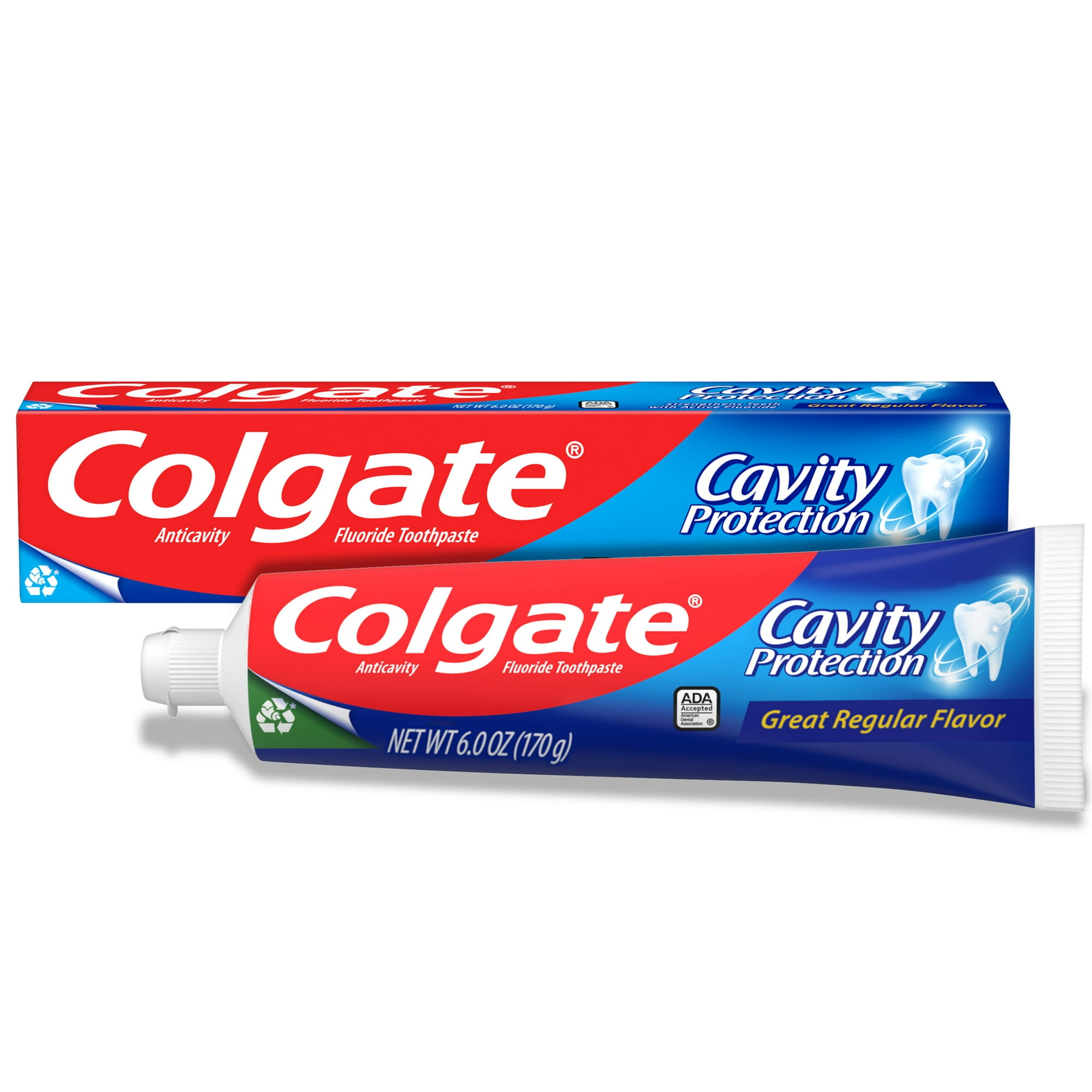 Colgate Cavity Protection Fluoride Toothpaste, Great Regular Mint Flavor, 6 oz