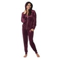 thumbnail image 5 of Felina Women's 2 Piece Velour Track Suit, Hoodie and Jogger Lounge Set (X-Large/Fig (Purple)), 5 of 8
