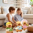 thumbnail image 2 of 10.2 inch Brown Capybara Plush Toy with 9 Pcs Clothing & Accessories - Mix & Match Dress Up Set, Super Soft Stuffed Animal for Kids Girls Boys, 2 of 6