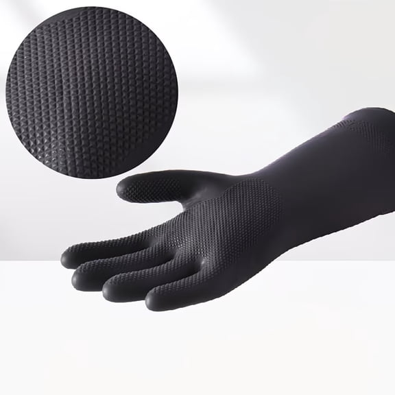 Reusable Latex Cleaning Gloves - 2 Pairs, Non-Slip Kitchen & Bathroom Dishwashing Gloves for Home Cleaning