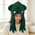 thumbnail image 5 of lcziwo Women's Plush Squid Halloween Hat Solid Color Masquerade Cosplay Party Funny Caps, 5 of 7