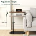 thumbnail image 6 of SUSUZI Portable C-Shaped Side Table – Adjustable Height Oval End Table (16"x12") for Living Room Bedroom, MDF & Metal Snack/Laptop Table with Lower Storage Shelf (Black, Quick 10-Min Assembly), 6 of 6