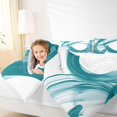 thumbnail image 4 of Homewish Blue Ink Ribbon 7-Piece King Bedding,Abstract Artwork King Bed in a Bag,Reversible, 4 of 8
