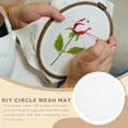 thumbnail image 4 of Uxcell 10 Pack Plastic Mesh Canvas Sheets, 7.1" Circle Mesh Mat for  Embroidery, Knit Crochet, Craft Projects, Bag Making, Home Decoration, White, 4 of 6