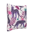 thumbnail image 3 of LNWH Purple Cheetah Star Leaf Throw Pillow Covers, Square Soft Linen Decorative Pillow Cases, 20"x20" Inch, 3 of 8