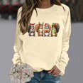 thumbnail image 2 of Fiaer Christmas Sweatshirts for Women Squirrel Christmas Pullover Xmas No Hooded Hoodie Cute Graphic Long Sleeve Plus Size Tops Beige M, 2 of 6