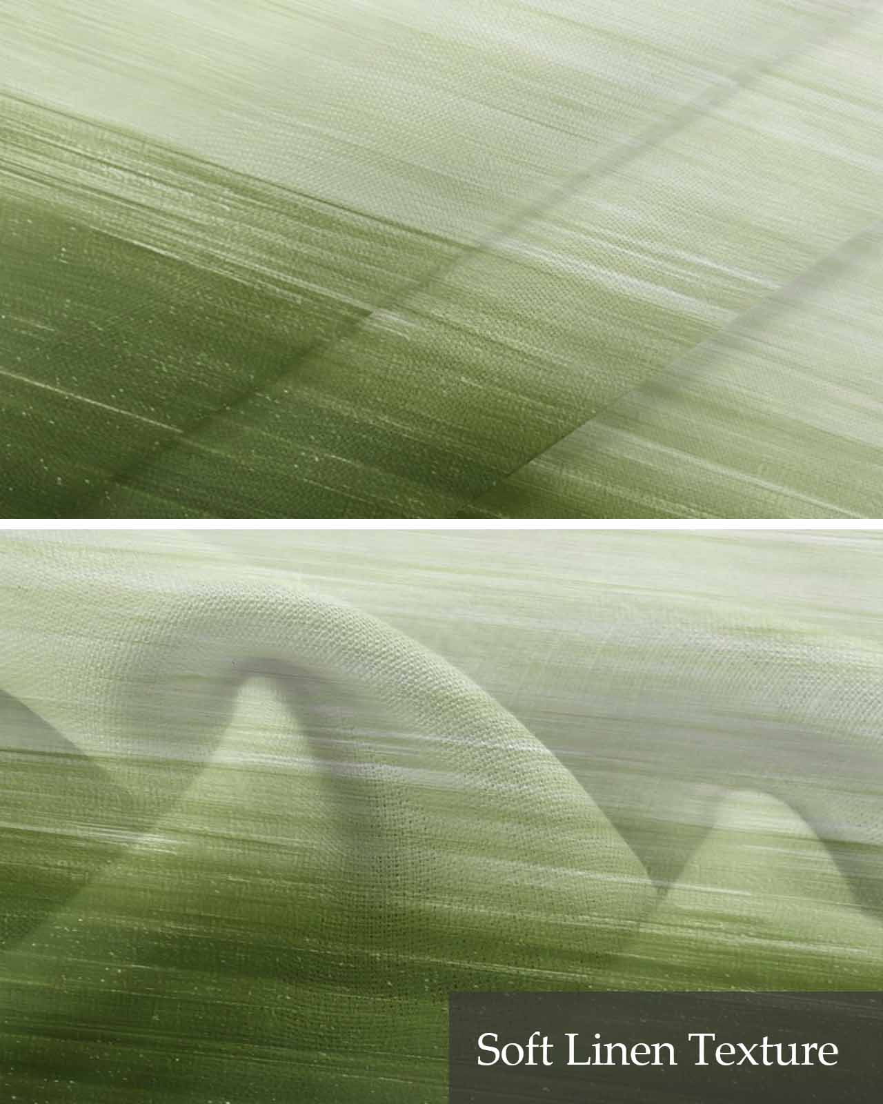 Green Kitchen Valances for Windows Farmhouse Linen Window Valance Curtain for Living Room Window Treatment Ombre Modern Oil Painting Aesthetics Abstract Art Valance Rod Pocket Topper, 42 x 18 Inch