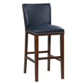 thumbnail image 2 of Tiffanie Navy Faux Leather and Espresso Finish Bar Stool, 2 of 6