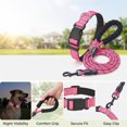 thumbnail image 5 of FastXmas Extended Reflective Dog Leash & Collar Set - 59" Long Lead & Adjustable Neck 11"-15.5" for Small Dogs Outdoor Walking,Pink, 5 of 9