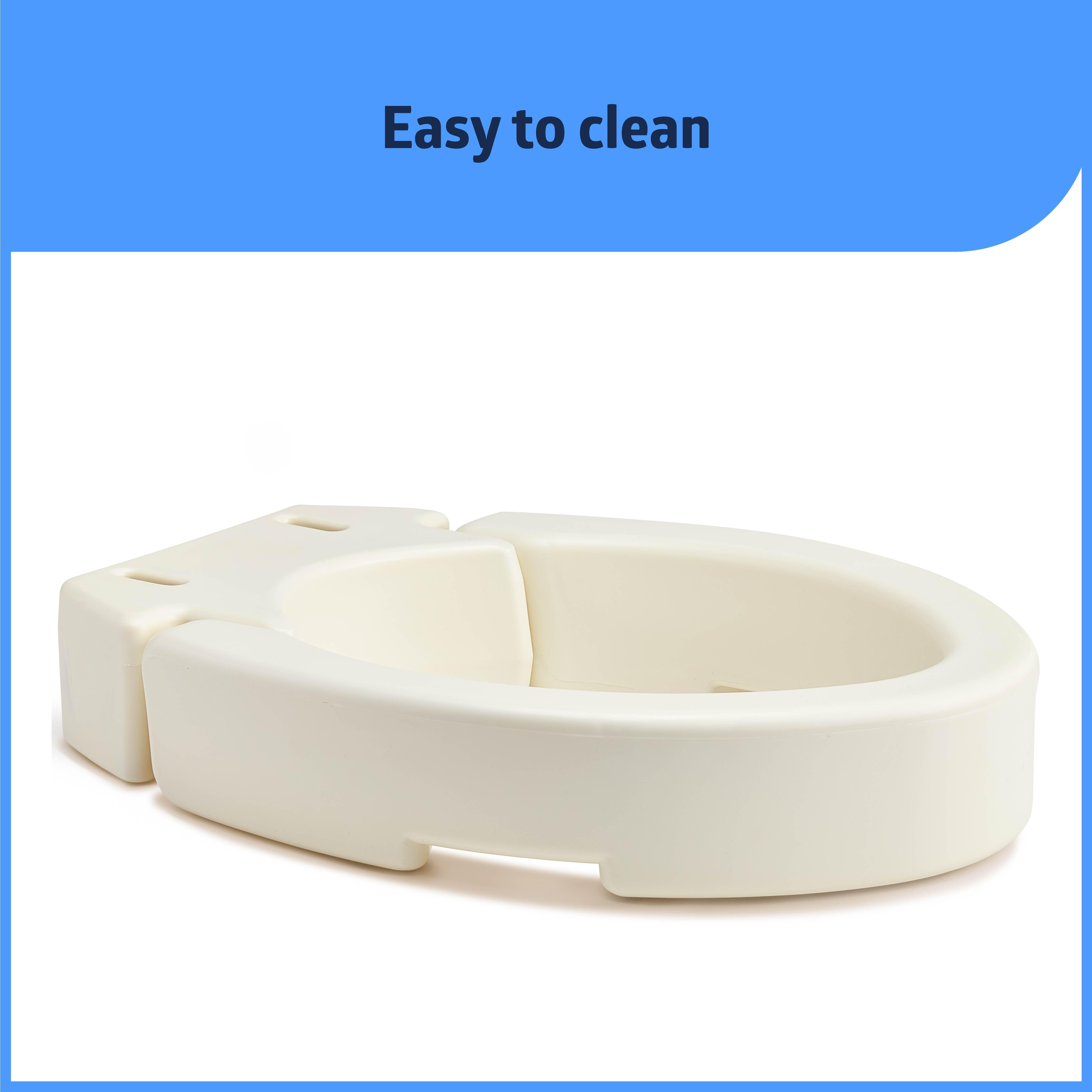 Medline Elongated Toilet Seat Riser for Seniors, Hinged, Fits Most Toilets, 400 lb Weight Capacity, White