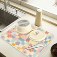 thumbnail image 2 of Yayeee Drying Mat for Kitchen Counter Dishes Microfiber Coffee Decorative Pad, Pink Floral, 2 of 9