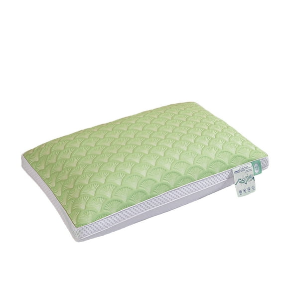 Pillow Neck Support, Ginkgo Biloba Pattern Pillow Thickened Model Neck Pillow Comfortable and Soft to Help Sleep and Double 48X74Cm Household Men and Women Breathable Pillow