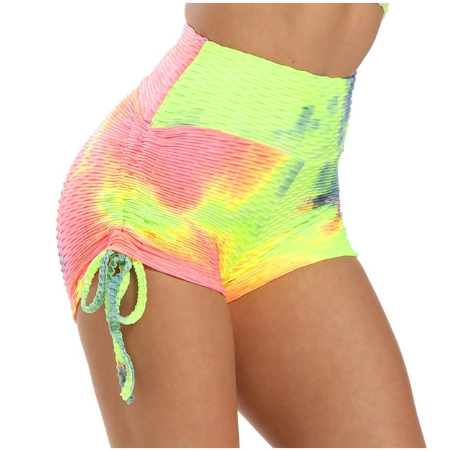 Gibobby Yoga leggings cortos Pantalón Corto Poliéster Elástico Yoga Mujer(Multicolor,M)