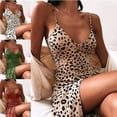 thumbnail image 3 of SCHUHLAND Women's Leopard Print Slip Dress - Sexy Slim Fit V-Neck Cami Sundress, Sleeveless Animal Print Summer Midi Dress, S-5XL, 3 of 11