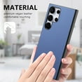 thumbnail image 5 of Designed for Samsung Galaxy S24 Ultra Classic Case, Slim Leather Luxury Business PU Non-Slip Texture Grip Shockproof Bumper Protective Phone Cover Men Women For Samsung Galaxy S24 Ultra,Blue, 5 of 9