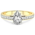 thumbnail image 3 of 5 Carat IGI Certified Pear Shape Lab Grown Diamond Engagement Ring | 14K Yellow Gold |Charm Of Love Eternity Diamond Ring | FG-VS1-VS2 Quality Friendly Diamonds, 3 of 4