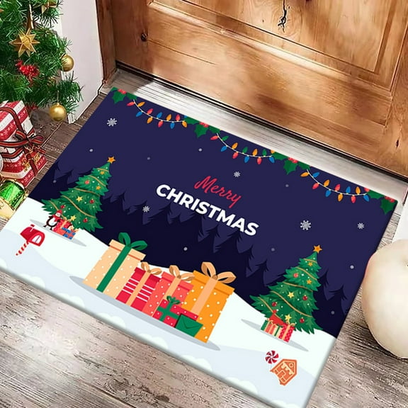 Twfbrm Christmas Door Mat Outdoor, Merry Christmas Welcome Mats for Front Door, Christmas Non Slip Holiday Doormat Indoor Entryway Floor Bathroom Rugs for Entrance Outside Home 15.74x23.62"
