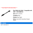thumbnail image 2 of Rear Right Axle Shaft - Compatible with 2007 - 2010 BMW X3 2008 2009, 2 of 2