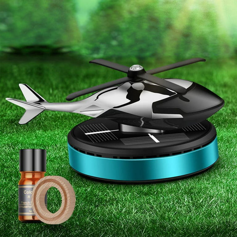 Aviation Car Air Freshener, Solar Power Rotating Helicopter Auto  Aromatherapy