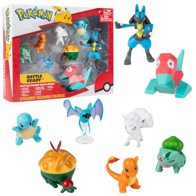 Set de figuras Pokemon Battle Ready de 8 piezas Charmander Bulbasaur