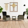 thumbnail image 1 of vidaXL 3 Piece Garden Lounge Set with Cushions Poly Rattan Brown, 1 of 12