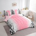 thumbnail image 3 of Homewish Animal Leopard Cheetah Print 7-Piece Twin Bedding Sets For Teens Adults,Bling Glitter Bedding Comforter Set,Abstract Gradient Breathable Sheet Sets,Breathable Home Decor,Reversible, 3 of 8