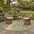 thumbnail image 3 of Safavieh Courtyard Nanda Botanical Indoor/Outdoor Area Rug, Olive/Natural, 7'10" x 7'10" Round, 3 of 12