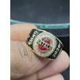 thumbnail image 2 of Customized Class Rings CZ Oval Gemstone High School or College Graduation Bands -925 Sterling Silver and Yellow Gold Plated, 2 of 2