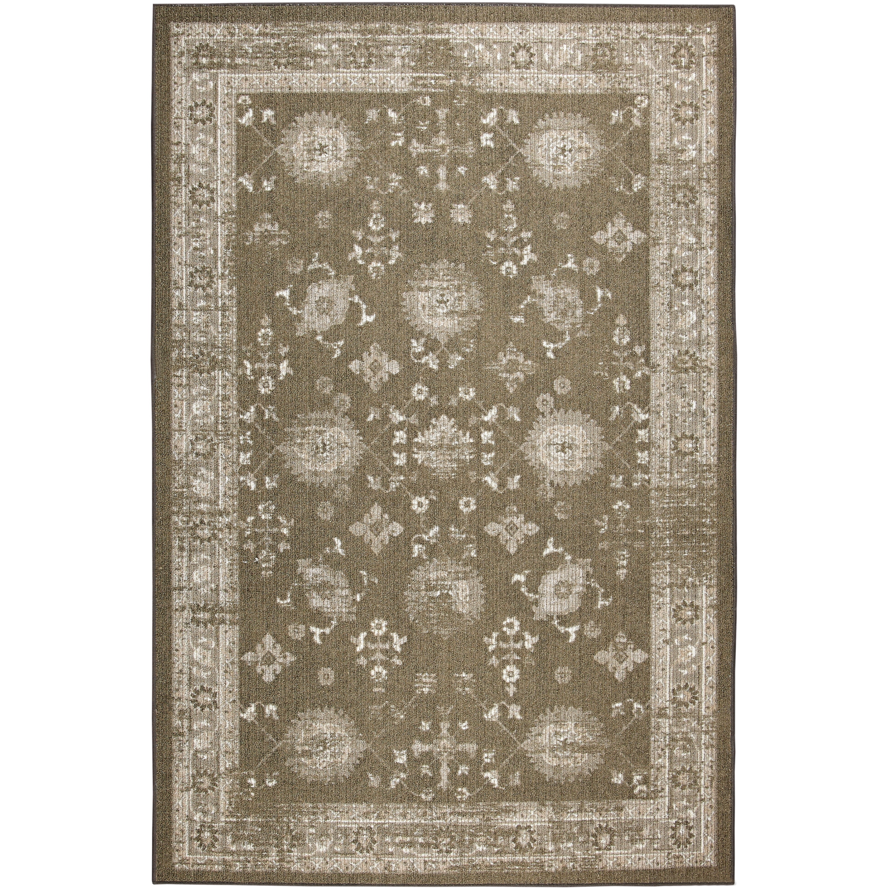 Mohawk Home Heritage Miley Charcoal Printed Area Rug, 7'6"x10', Grey