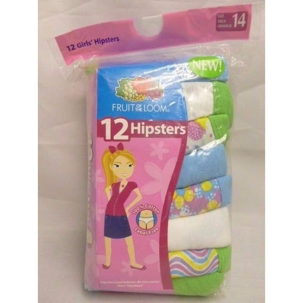 NEW 12PACK GIRLS FRUIT OF THE LOOM HIPSTERS PANTIES 6 Sizes Available