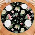 thumbnail image 2 of Round Fitted Tablecloth with Elastic Edges Fits 45"-52" Round Tables Pioneer Colorful Floral Waterproof Table Cover Washable Indoor and Outdoor for Party Kitchen Dinner Banquet Patio Picnic, 2 of 7