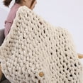 thumbnail image 4 of Baohd Couverture Tricotée Épaisse Beige Restez au Chaud avec Couverture en Polyester Couverture Tricotée à la Main, 4 of 6
