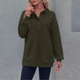 thumbnail image 2 of Diufon Womens Sweatshirts Lapel Button Long Sleeve Pullover Tops Casual Solid Color Blouses, 2 of 7
