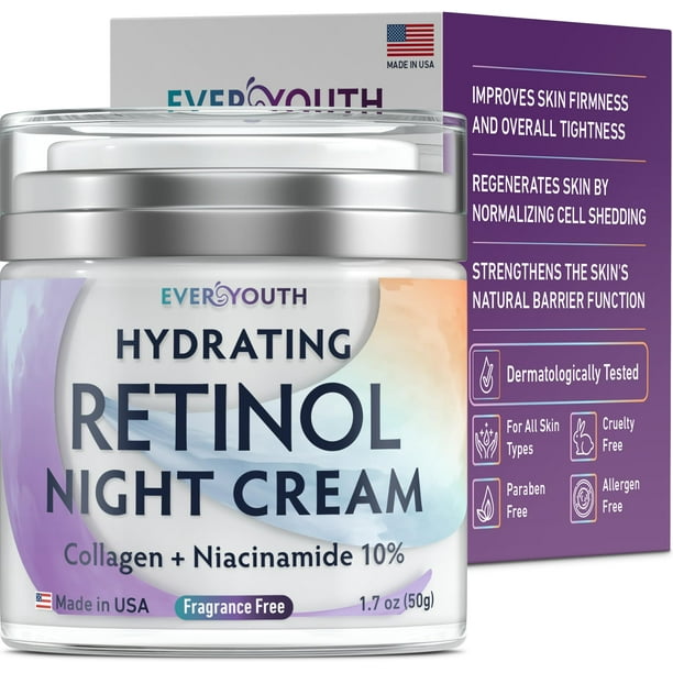 Crema de noche EVERYOUTH Hidratante facial con retinol y colágeno 50 ml