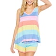 thumbnail image 1 of Sonducket Conjunto de pijama de 2 uds., pantalones cortos de verano a rayas, ropa de dormir para mujer Pijama Color claro 3XL Sonducket AP002027-06, 1 of 6