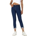 thumbnail image 2 of 2Luver, Women's, Mid Rise 5 Pockets Comfy Skinny Jeans , Denim Blue, 7, 2 of 3