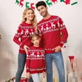 thumbnail image 4 of Yesfashion Family Christmas Sweater Crew Neck Reindeer Snowflakes Knitted Pullover for Kids, 4 of 5