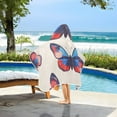 thumbnail image 3 of Yayeee Kids Hooded Towels Toddler Soft Absorbent Beach Bathing Wrap 50" x 23.5", Blue Butterflies, 3 of 5